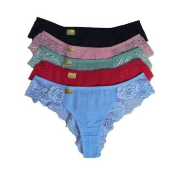 Imagem de Kit com 10 Calcinhas tanga Ribana de renda nas costas - Mavique, G, Va