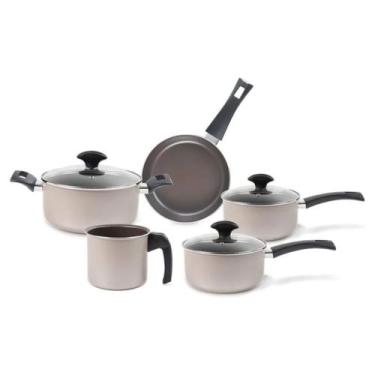 Imagem de Conjunto de Panelas Antiaderente Ceramic Life Essence Champanhe 5 Peça