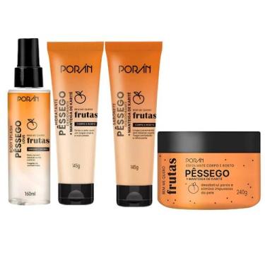 Imagem de Kit linha completa frutas poran (sabonete+esfoliante+hidratante+bodysp