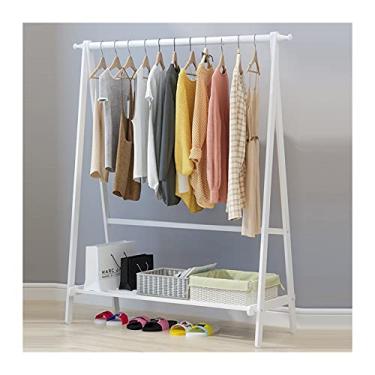 Imagem de Lindo rack de roupas de madeira trilhos de roupas rack de roupas guarda-roupa aberto armário de madeira cabides pendurados com prateleiras organizadoras de armazenamento/madeira/65 * 40 * 145 cm
