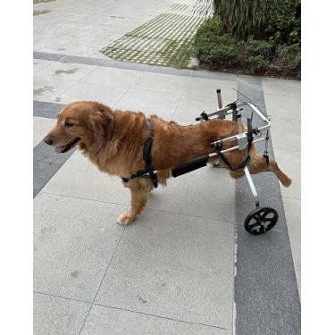 Imagem de Cadeira de rodas grande e média para pernas traseiras, carrinho ajustável para caminhar, andador assistido por cães com deficiência, equipamento de reabilitação de animais feridos (tamanho GG)