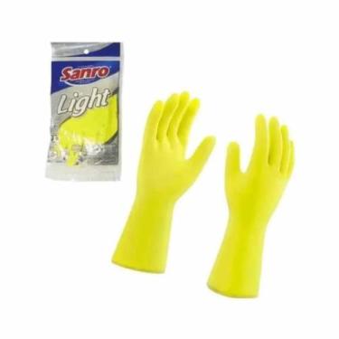 Imagem de Luva De Látex Amarela Multiuso Limpeza Média - Sanro