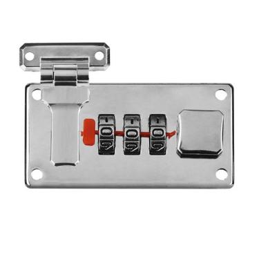 Imagem de Fechadura Tipo Segredo Cromada Com 3 Códigos Numéricos E Trava No Lado