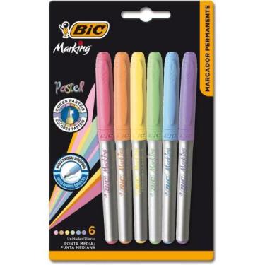 Imagem de Marcador Permanente Marking 1.1mm Tons Pastel 6unid - Bic