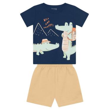 Imagem de Conjunto infantil menino com estampa de Jacaré Brandili-Masculino