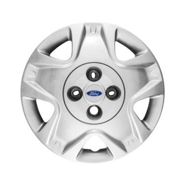 Imagem de Calota Aro 14 Ford Fiesta Hatch 2011 2012 Emblema Resinado Prata - GRI