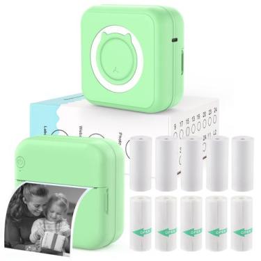 Imagem de Mini impressora de adesivos HUIJUTCHEN Mini Pocket para iPhone verde