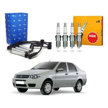Imagem de Kit Vela Ngk Cabo Siena 1.8 8v 2004 A 2010 - Delphi
