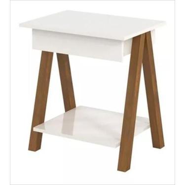 Imagem de Mesa Lateral Old Tebarrot Móveis Off White Amêndoa 1 Gav Office - Teba
