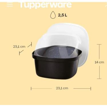 Imagem de Tupperware travessa múltipla 3 peças original 2,5 litros preta