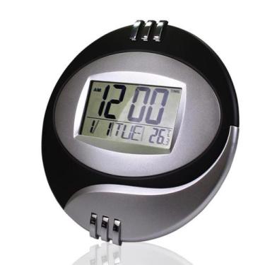 Imagem de Relógio De Mesa E Parede Digital Data Hora Tempera Cor Preto - Elite