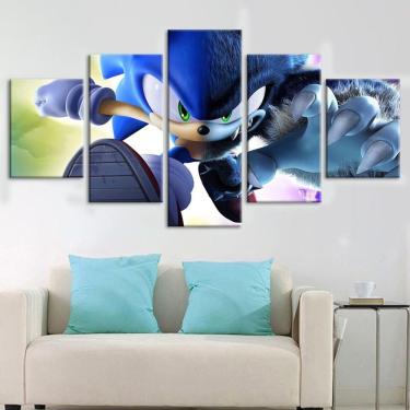 Imagem de Quadro Decorativos Sonic com 5 peças 130x65 1