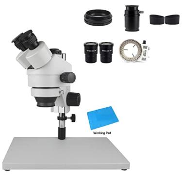 Imagem de Lâminas de microscópio de laboratório 3,5 x 90 x zoom simulfocal simultâneo microscópio estéreo industrial 38 MP 1080p peças de microscópio de câmera HDMI (cor: 7X-45X B)
