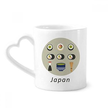 Imagem de Caneca de sushi tradicional japonesa comida local café cerâmica copo de coração de vidro