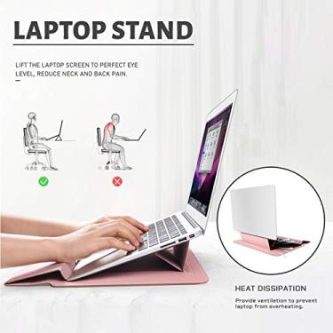 Imagem de LUGU Bolsa pa laptop de 15 "3 em 1 à prova d'água Suporte dobrável de PVC pa descanso de pulso Bolsa de proteção pa notebook