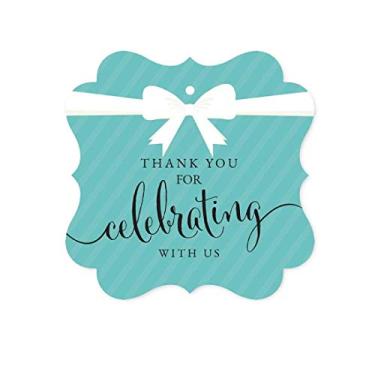 Imagem de Coleção de Chá de Bebê Andaz Press Baby & Co., Tag Fancy Frame Thank You