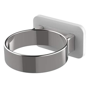 Imagem de Suporte para secador de cabelo, suporte de secador de cabelo para porta de armário de banheiro, suporte para secador de cabelo, aro extra grande (prateado)