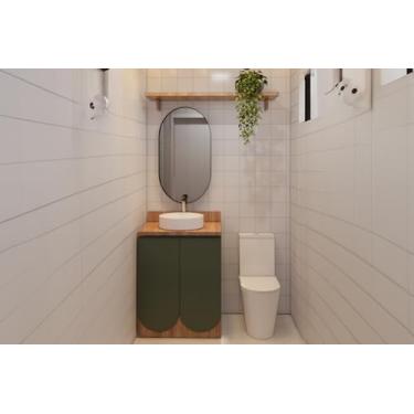 Imagem de Armário para banheiro com prateleira Sobreiro, Verde Floresta