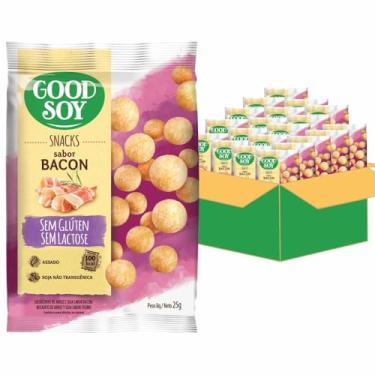 Imagem de Caixa de Snacks GoodSoy Salgadinhos de Bacon Sem Glúten Sem Leite Sem Lactose - 20 unidades de 25g