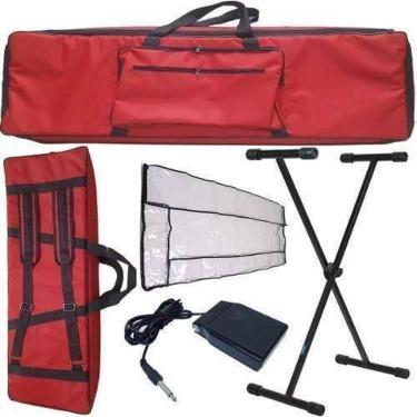 Imagem de Kit Capa Teclado Roland Xps10 Com Cobertura Pedal + Suporte