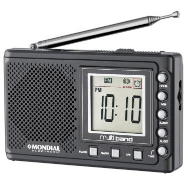 Imagem de Rádio Portátil Mondial Multi Band ii, Rádio am/fm/sw, Display digital, Funções relógio e alarme