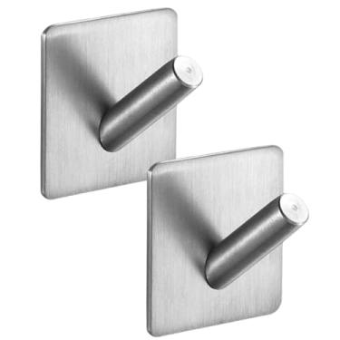 Imagem de Kit 2 Ganchos autoadesivos inox gancho adesivo Suporte toalha Pendurador de Pano porta pano de prato cozinha gancho parede gancho de parede suporte toalha de rosto