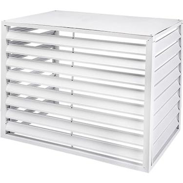 Imagem de Tampa de alumínio para ar condicionado e tampa de bomba de calor para unidade externa de alumínio para fachadas, branco-1,100x70x50cm