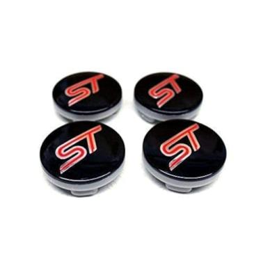 Imagem de 4 peças 54 mm ST Racing Black RED Center Wheel HUB CAPS Emblema Capa CP9C-1A096-AA