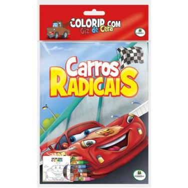 Imagem de Livro - Colorir com Giz de Cera: Carros Radicais