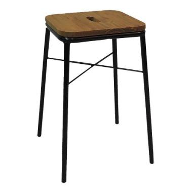 Imagem de Banco Pegs Baixo Decorativo Preto - Overseas