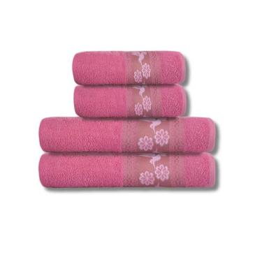 Imagem de Kit 4 peças Toalha Felpuda Luxo e Suavidade Para Seu Banho - Bella Enx