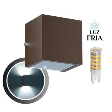 Imagem de Arandela Cubo G 10X10X12cm BV G9 Com Lâmpada Interna Externa Muro Pare