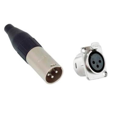 Imagem de Kit conectores santo angelo xlr macho linha e femea painel