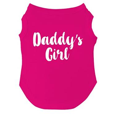 Imagem de Camiseta de cachorro Daddy's Girl Dia dos Namorados para filhotes, brinquedos e raças grandes (rosa choque, 5GG 5)