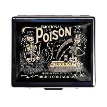 Imagem de Organizador de comprimidos de 7 dias prata brilhante cromado com espelho interno tem 8 compartimentos separados retangular bonito organizador de comprimidos de viagem para bolsa de 7 dias (veneno