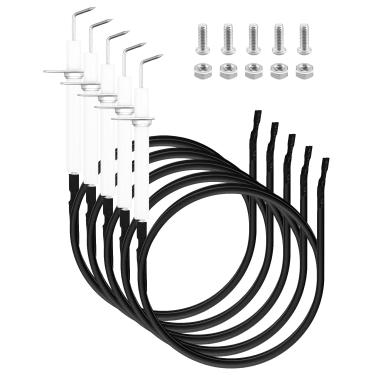 Imagem de FurnyQuaint Kit de ignição Peças de reposição para churrasqueira de eletrodo adequadas para membros Mark Ignitor com fio e fixadores Apto para Ken-more BBQ-PRO churrasqueira a gás eletrodo de cerâmica