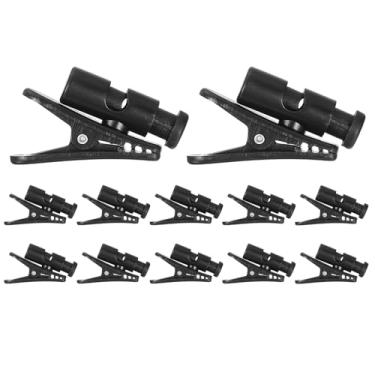 Imagem de HARFINGTON 12 clipes de fio de fone de ouvido de 3,5 cm de comprimento pequeno grampo de cabo, tampões de ouvido, cabo, prendedor de roupas, prendedor de fone de ouvido, ganchos de cabo de microfone