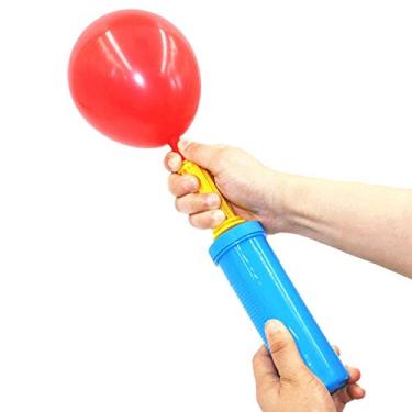 Imagem de Bomba de bocal redondo portátil portátil para encher rapidamente infláveis, balões, brinquedos, bomba de ar de dupla ação, balões de exercícios, bolas de ioga, boias de piscina