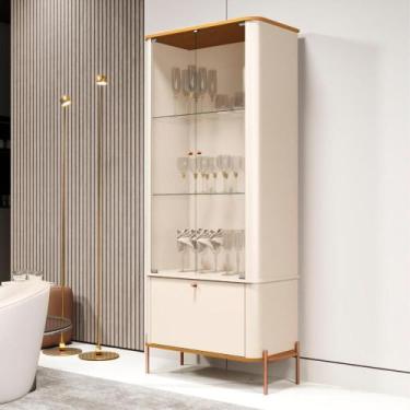 Imagem de Cristaleira 2 Portas Baton Rouge Off White Nature Bronze - CasaH