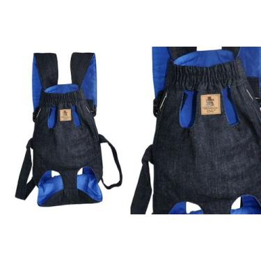 Imagem de Bolsa Canguru para Cachorro e Gato Pet - Bichinho Chic, Azul, PP