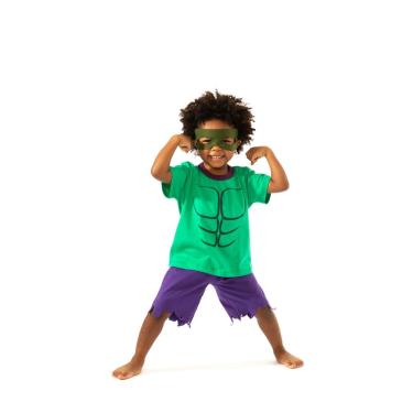 Imagem de Fantasia Infantil Heroi Verde Curto Tamanho: 2
