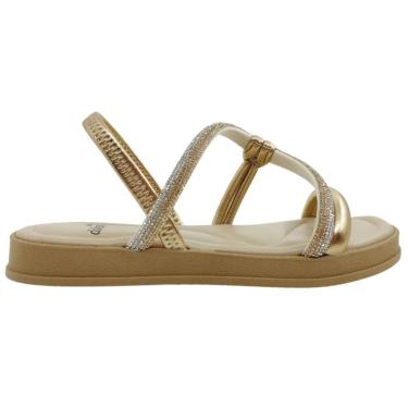 Imagem de Sandália Feminina Papete Flatform Casual Dia a Dia Passeio com Strass Calce Fácil Conforto Dakota Y8621