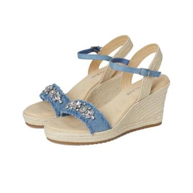 Imagem de Anne Klein Sandália feminina Wilton-c Espadrille Wedge, Jeans, 40