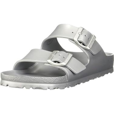 Imagem de Birkenstock Sandália unissex Arizona Essentials Slide-On, Prata metálica., 14-14.5 Women/12-12.5 Men