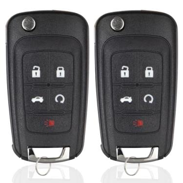 Imagem de Chave de substituição serve para Chevy Equinox Cruze Camaro Impala Malibu GMC Terrain Regal Encore Lacrosse 2010-2021 Controle remoto de entrada sem chave para OHT01060512 (pacote com 2)