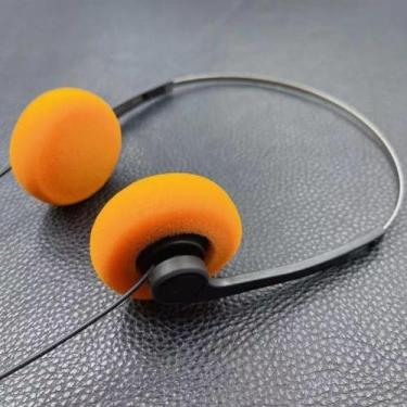Imagem de Galepromot Fone de ouvido laranja retrô, fone de ouvido vintage Feelings, retrô leve, fone de ouvido estéreo Hi-Fi, para a maioria dos telefones celulares, fones de ouvido Pevices, 1 peça