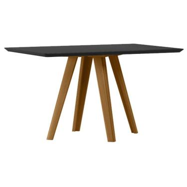 Imagem de Mesa De Jantar 160x90 Cm Mariah Com Vidro Ype Preto - New Ceval