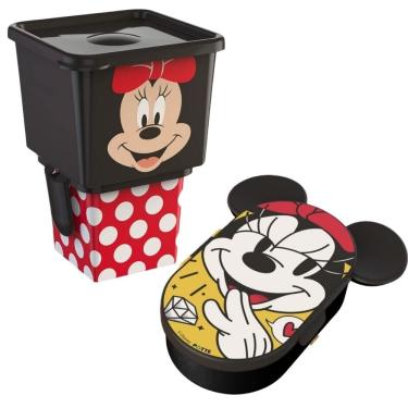 Imagem de Conjunto 3 Potes Kit Organizador Minnie Mouse Disney 180ml E 430ml - Potte
