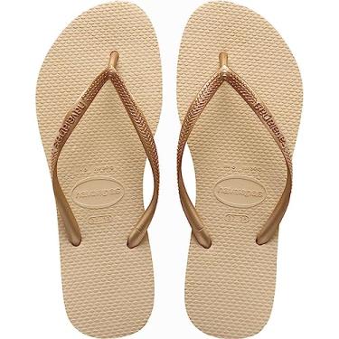 Imagem de Havaianas, Chinelo Slim, Feminino, Areia/Dourado Claro ,35/36