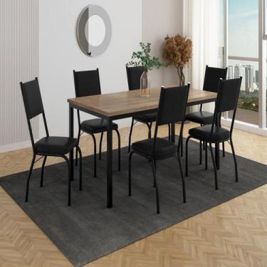 Imagem de Conjunto Sala de Jantar Mesa Retangular Tampo BP com 6 Cadeiras Adrian